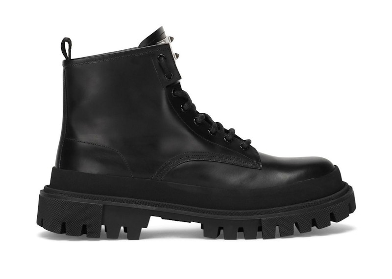 Pre-owned Dolce & Gabbana Men's  Lace Up Ankle Boots Sneakers In Black