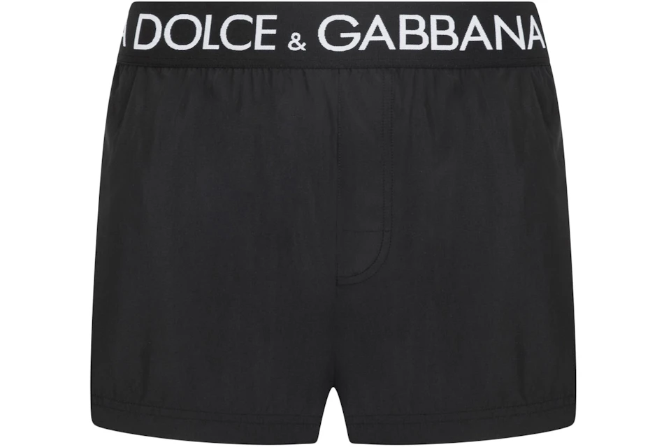 Dolce & Gabbana Logo Band Swim Shorts Black/White