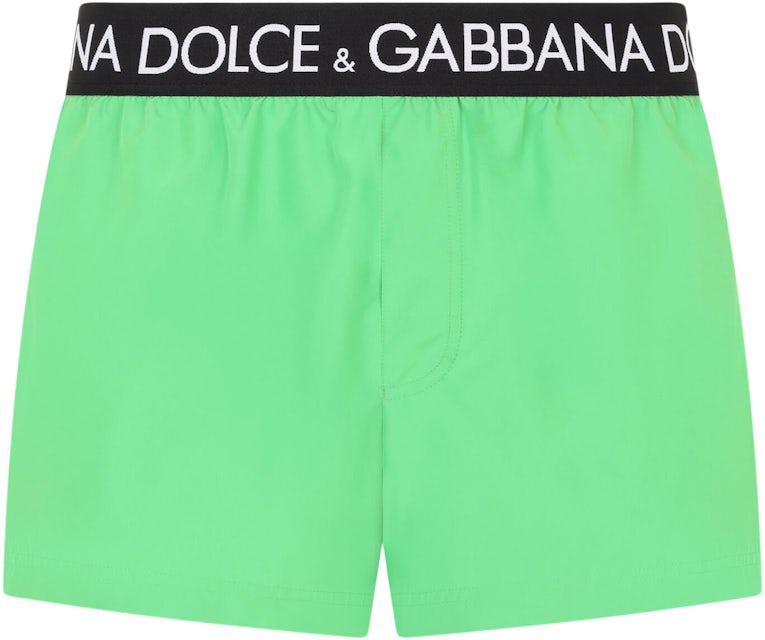 Dolce & Gabbana Logo Band Swim Shorts Green/Black/White Men's - SS22 - US