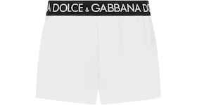Dolce & Gabbana Logo Band Swim Shorts White/Black/White