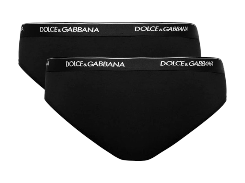 Pre-owned Dolce & Gabbana Men's  Logo Boxers (set Of 2) In Black