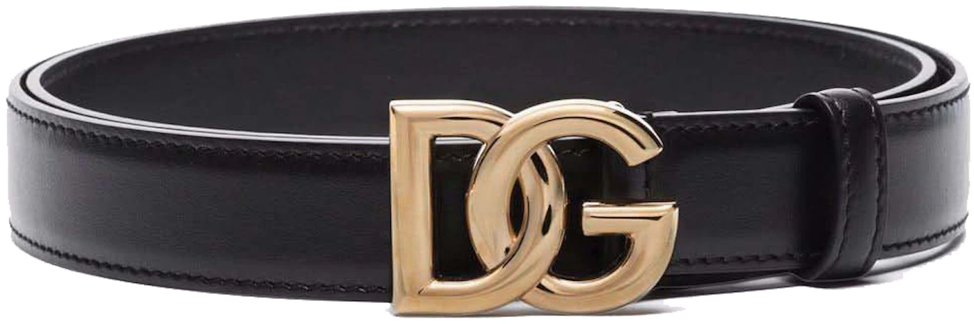 Dolce & Gabbana Logo Buckle Leather Belt Black - SS22 - US