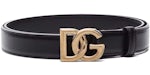 Dolce & Gabbana Logo Boucle Ceinture en cuir Noir