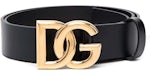 Dolce & Gabbana Logo Plaque Cuir Ceinture Noir
