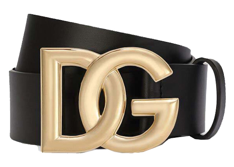 Dolce & Gabbana Lux Leather Crossover DG Logo Buckle Belt