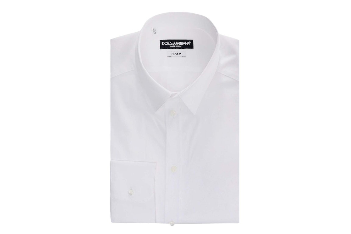 Pre-owned Dolce & Gabbana Man Stretch Cotton Shirt White