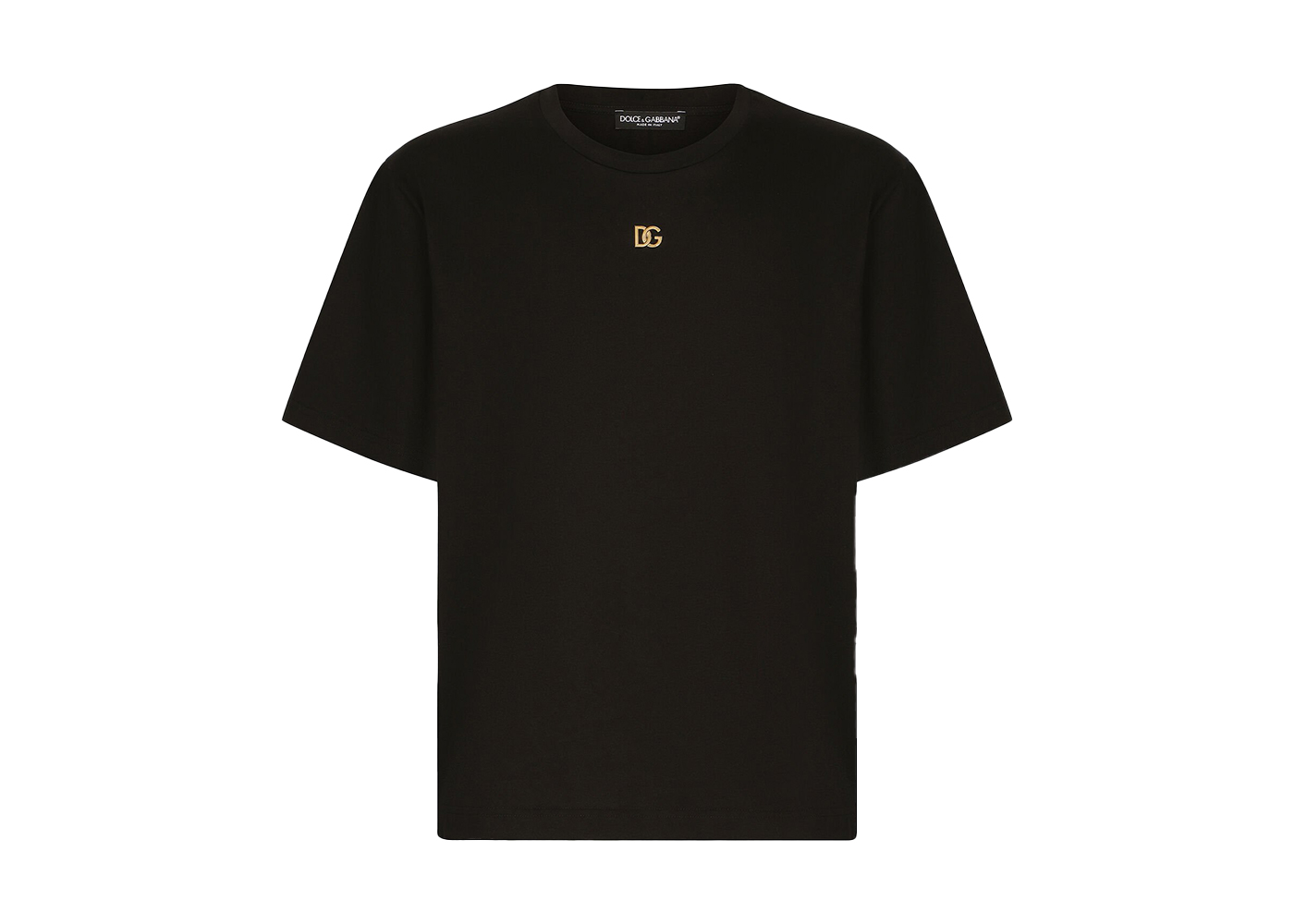 Dolce & Gabbana Metallic DG Logo Cotton T-Shirt Black/Gold