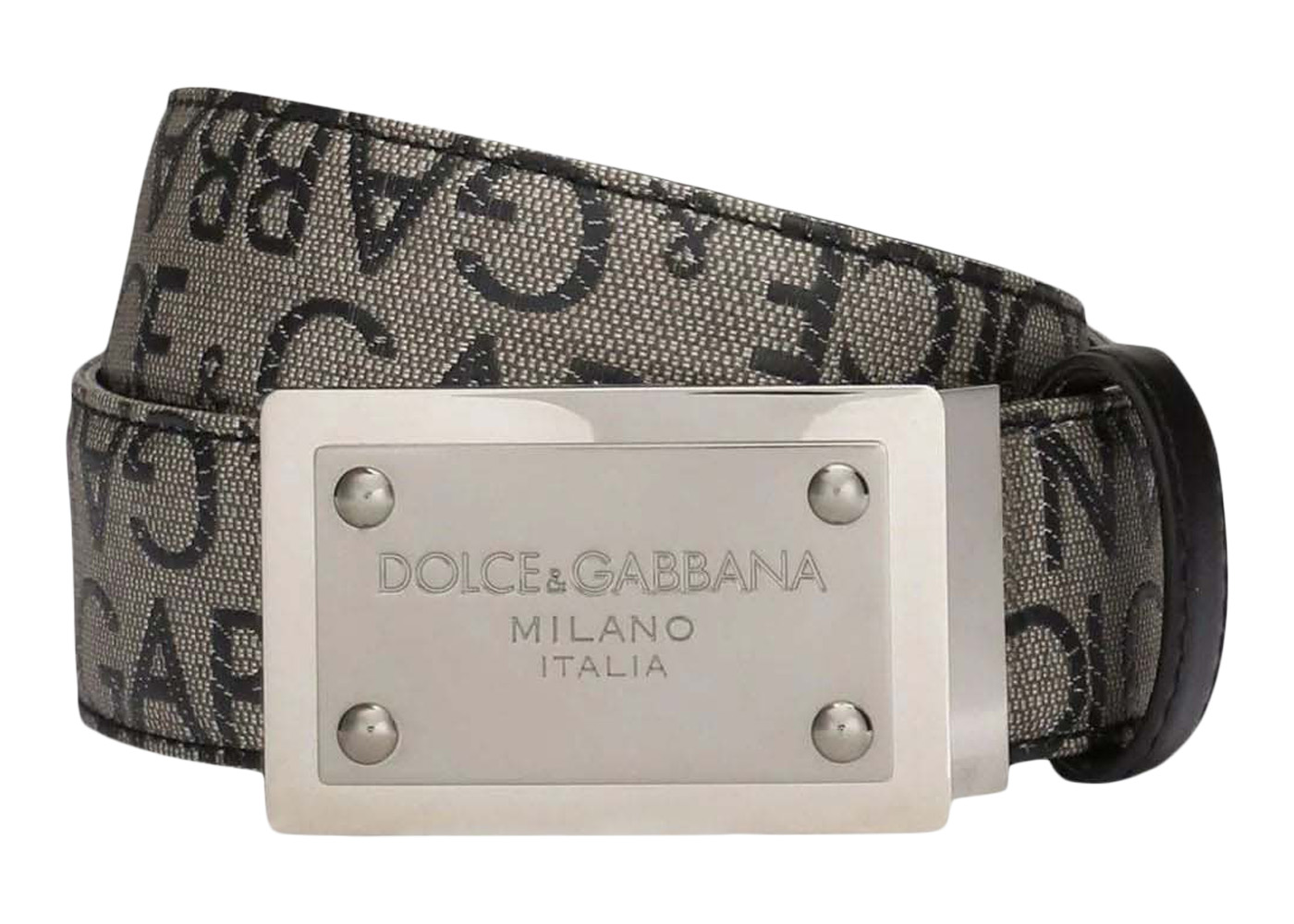 Dolce & Gabbana Reversible Over Logo Belt Brown in Canvas with ...