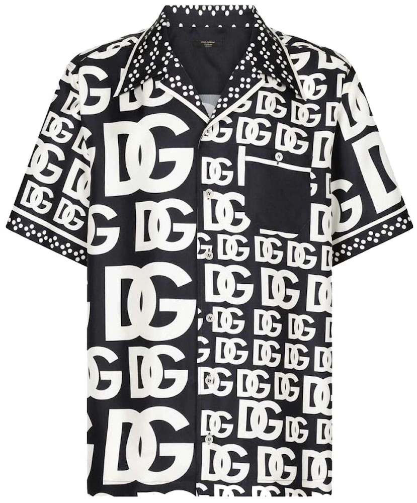 Dolce & Gabbana Silk All Over DG Hawaiian Print Shirt Multicolor Men's ...