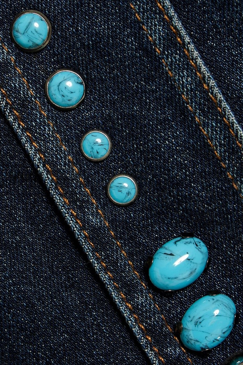 Dolce & Gabbana Studded Denim Jacket Blue