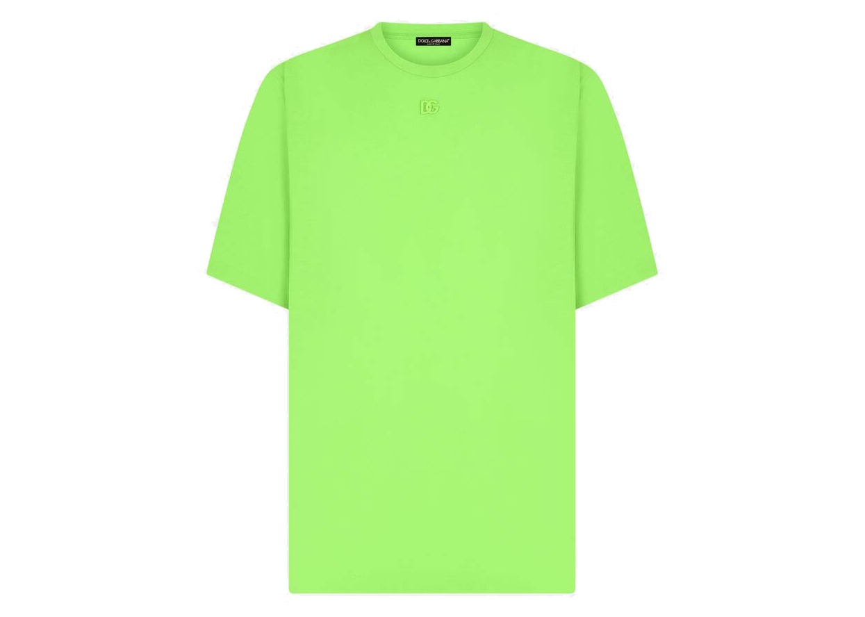 Dolce & Gabbana Technical Jersey Metallic DG Logo T-shirt Green - SS22