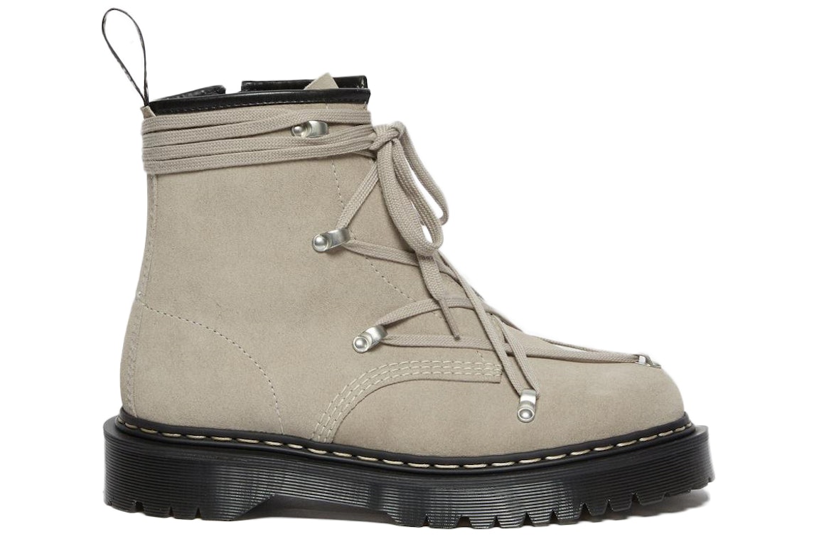 Pre-owned Dr. Martens' Dr. Martens 1460 Bex Suede Lace Up Boot Rick Owens In Light Taupe/black