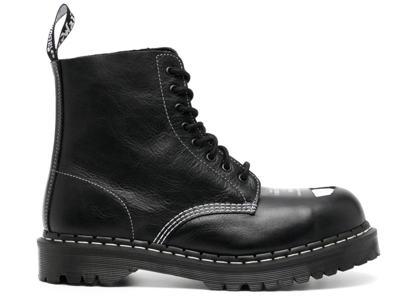 Martens 1460 Pascal Bex Exposed Steel Toe Lace Up Boots Black