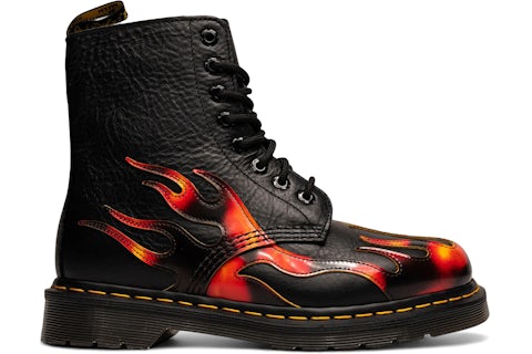 Martens 1460 Pascal Flame Black Vibrant Red Men's 41517001 US