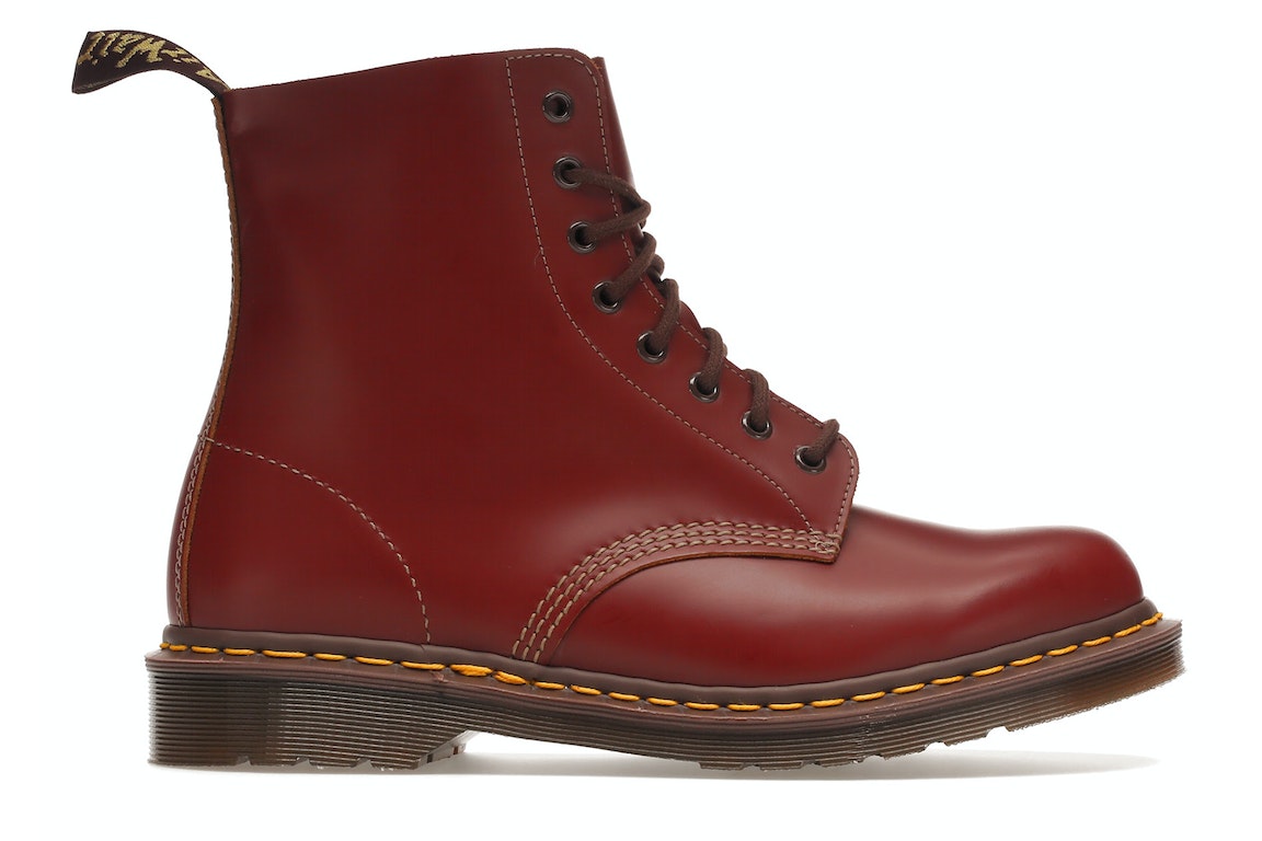 Pre-owned Dr. Martens' Dr. Martens 1460 Vintage Made In England Lace Up Boot Oxblood Quilon In Oxblood/black