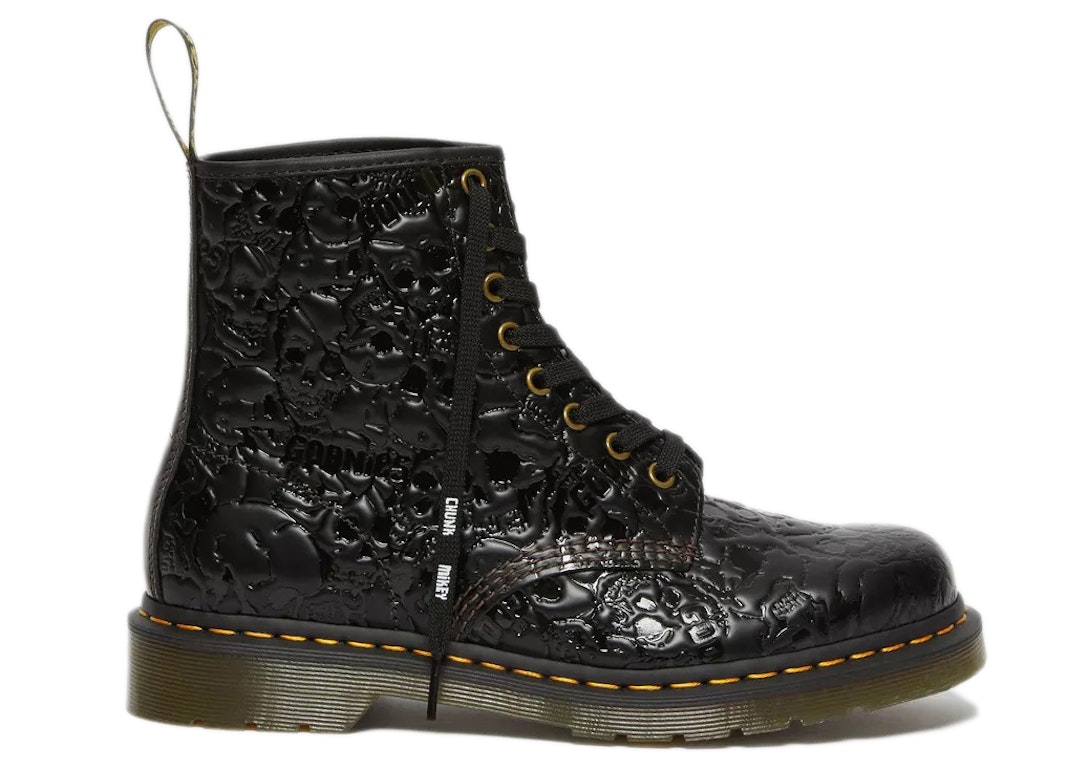 Pre-owned Dr. Martens' Dr. Martens 1460 Wb Emboss Leather Lace Up Boot The Goonies In Black