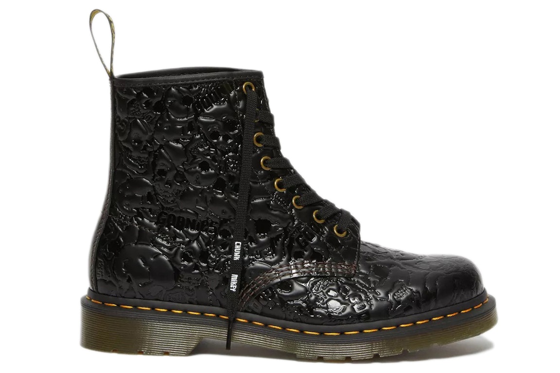 Pre-owned Dr. Martens' Dr. Martens 1460 Wb Emboss Leather Lace Up Boot The Goonies In Black