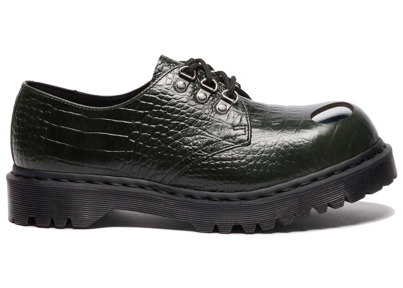 Dr. Martens 1461 Bex Steel Toe Leather Shoes Forest Green Croc