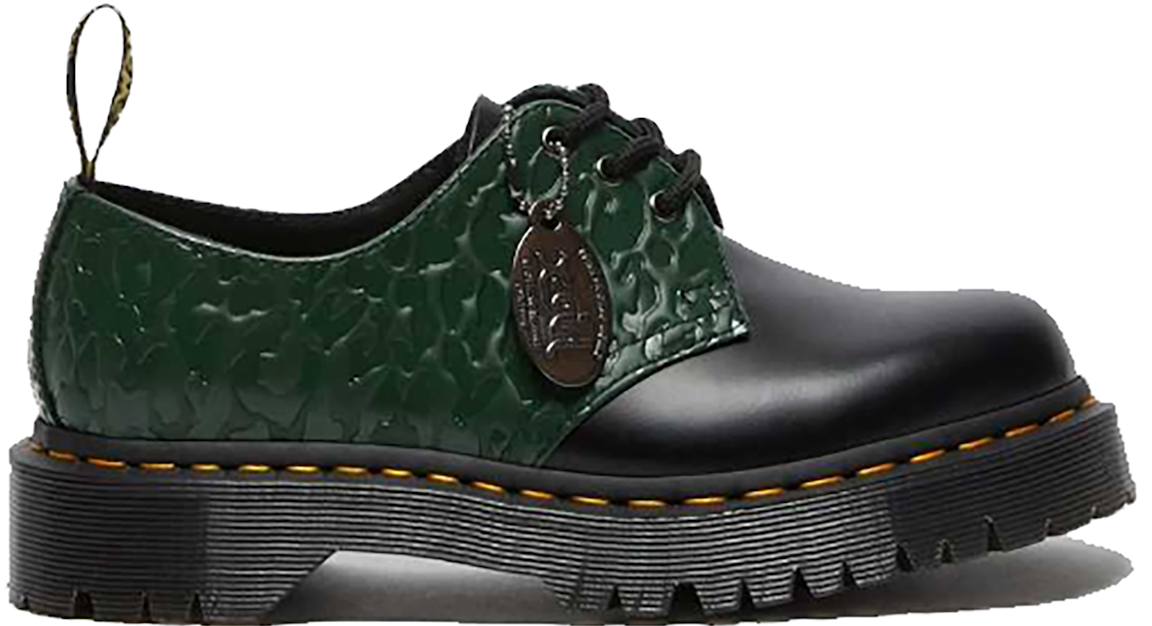 Pre-owned Dr. Martens' Dr. Martens 1461 Bex X-girl Leather Oxford (women's) In Black/green