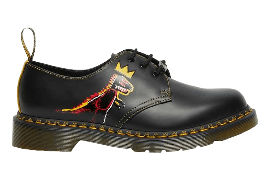Pre-owned Dr. Martens 1461 Jean-michel Basquiat Pez Dispenser In Black/yellow/red