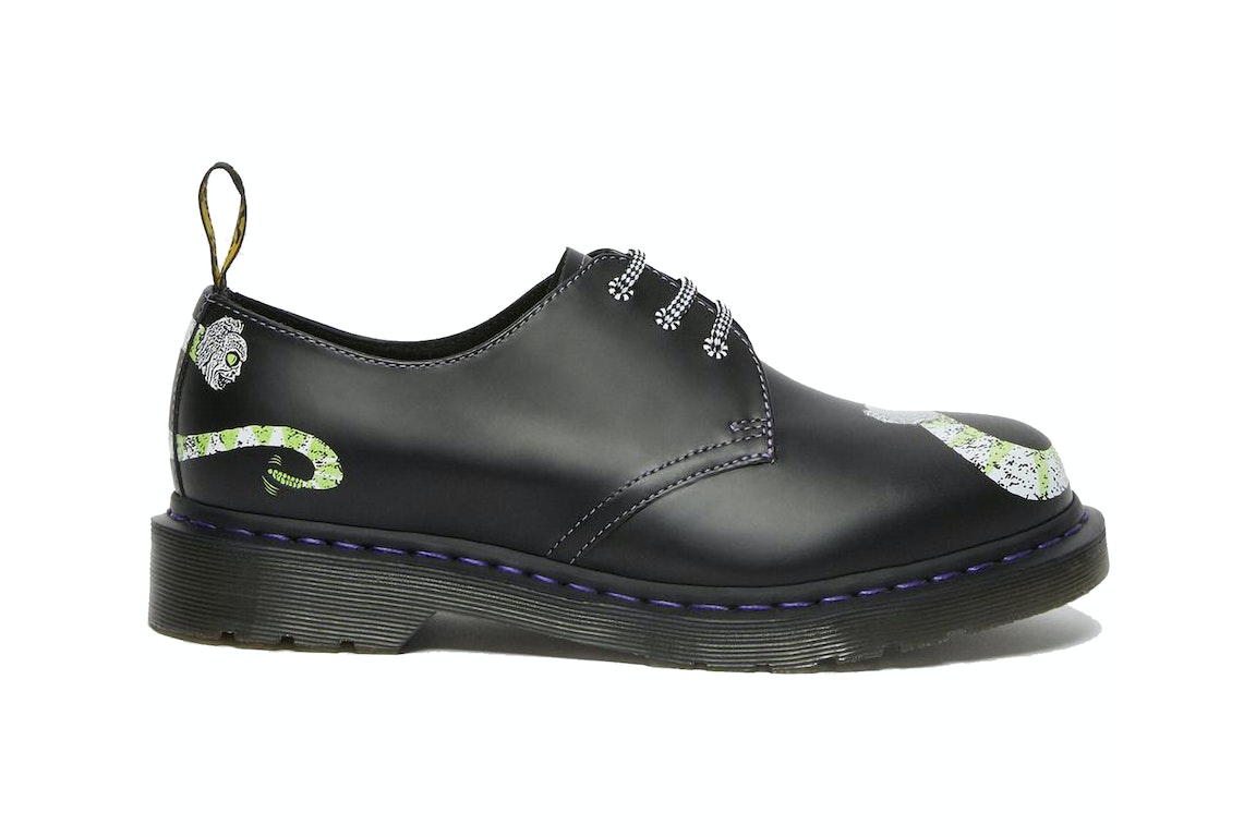 Pre-owned Dr. Martens 1461 Wb Beetlejuice Smooth Leather Oxford Black Smooth