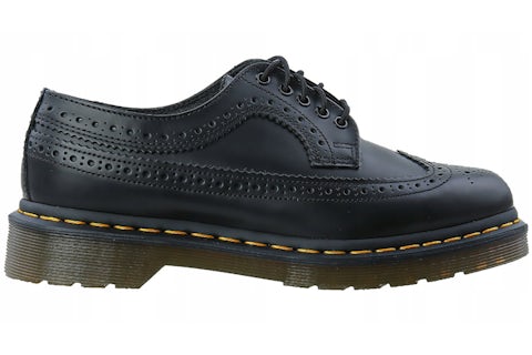 Martens 3989 Yellow Stitch Smooth Leather Brogue Black Men's