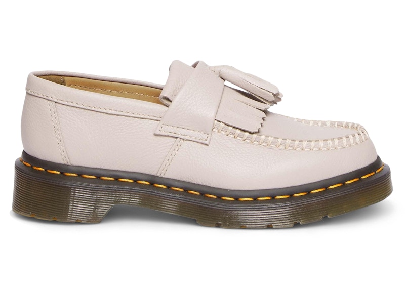 Pre-owned Dr. Martens Adrian Leather Tassel Loafers (women's) Sneakers In Vintage Taupe/virginia