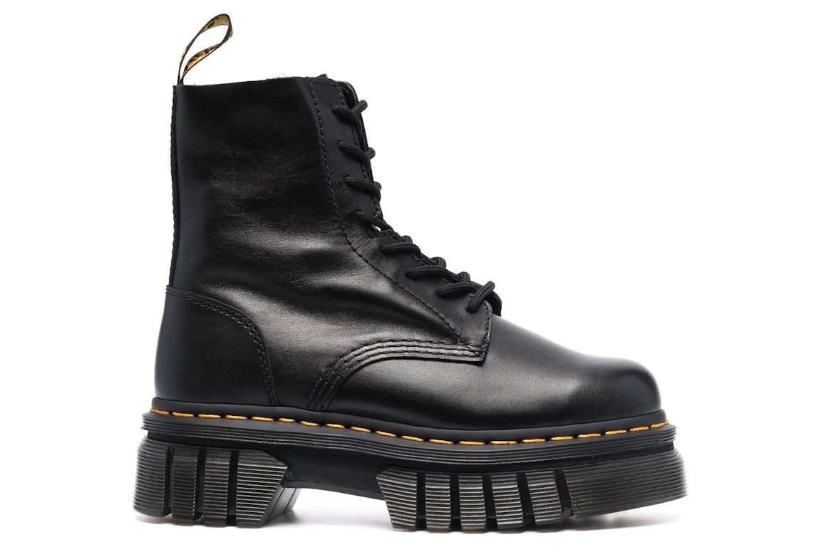 Pre-owned Dr. Martens' Dr. Martens Audrick Leather Platform Boot Black Nappa Lux (women's) In Black/black
