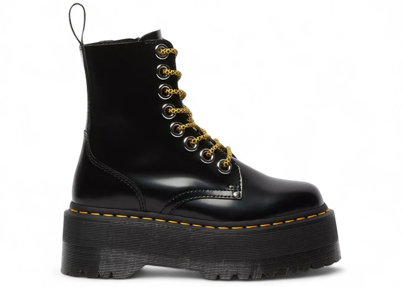 Pre-owned Dr. Martens Jadon Max Platform Buttero Leather Boot (women's) Sneakers In Black