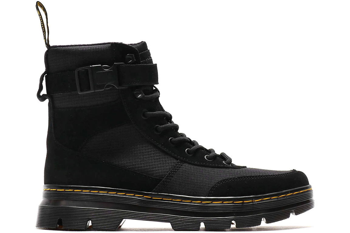 Pre-owned Dr. Martens Tract Combs Atmos Lab Black Buckle In Black/black