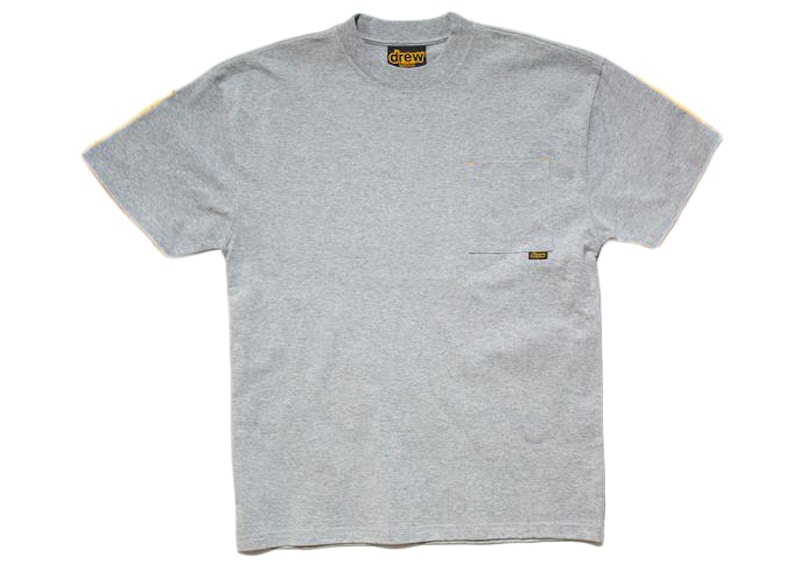 drew house basic ss pocket tee heather grey