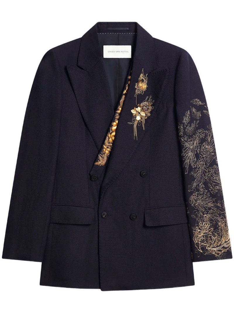 りゅ dries van noten Embellished blazer Dries Van Noten Embellished Blazer Navy メンズ - SS25 - JP
