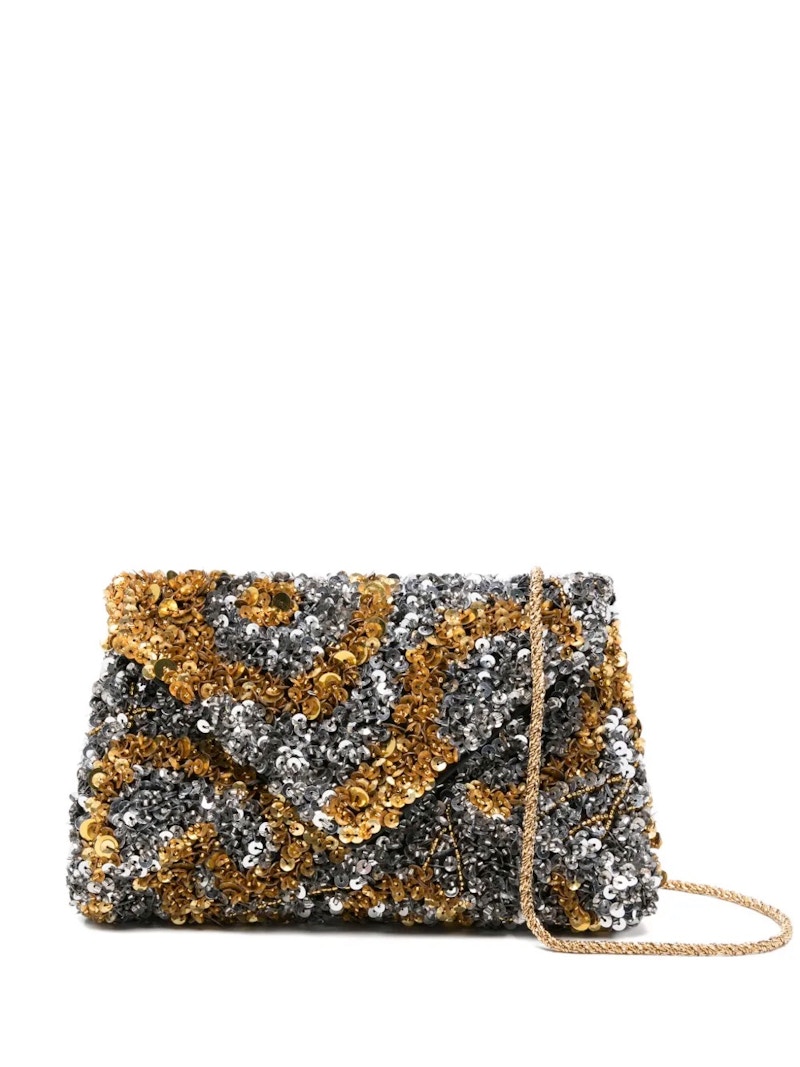 Sac brodé Dries Van Noten argenté