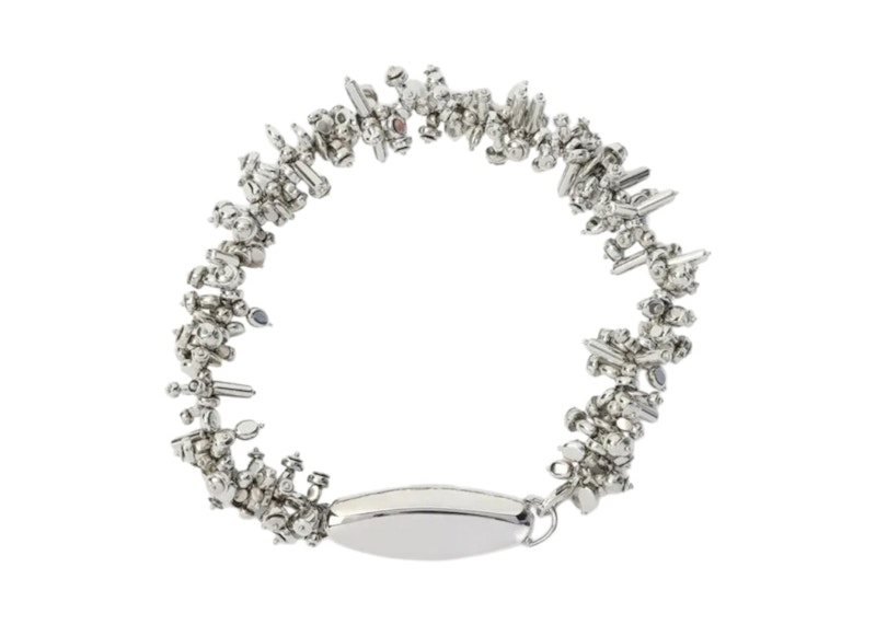 Dries Van Noten Embroidered Necklace Silver