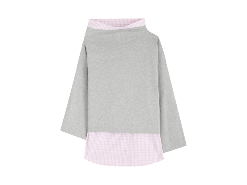 Pre-owned Dries Van Noten Women's  Henies Top In Grey Melange
