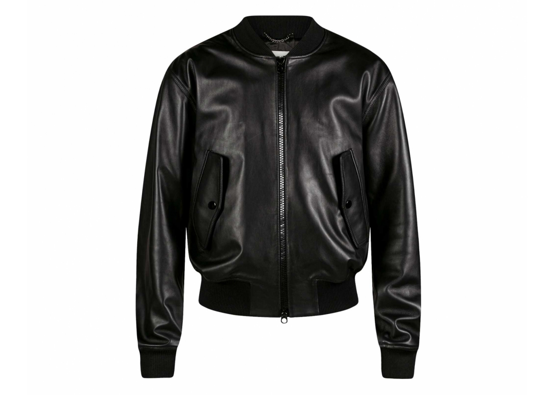 Dries Van Noten Lanvers Bomber Leather Jacket Black メンズ - JP