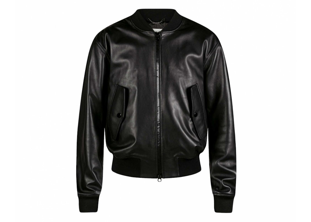 Pre-owned Dries Van Noten Lanvers Bomber Leather Jacket Black
