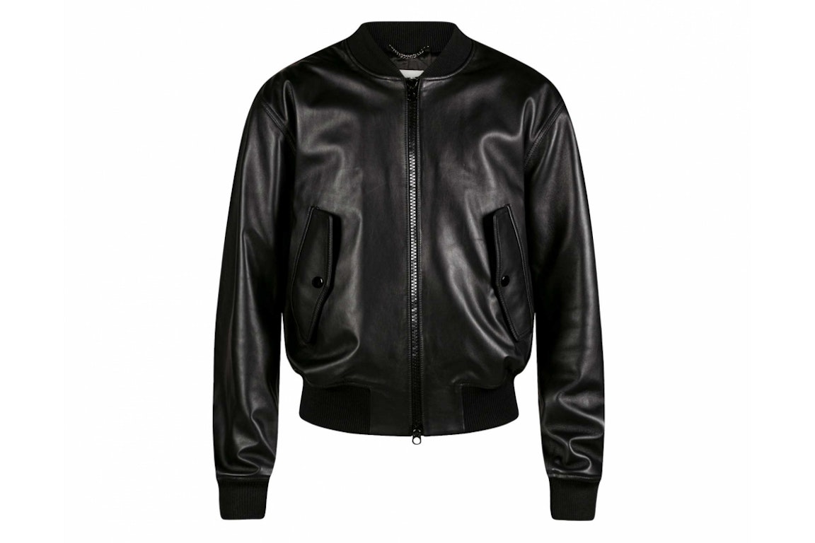 Pre-owned Dries Van Noten Lanvers Bomber Leather Jacket Black