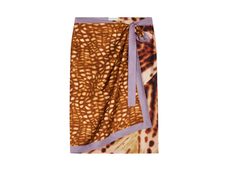 Pre-owned Dries Van Noten Women's  Scarfy Skirt In Tan