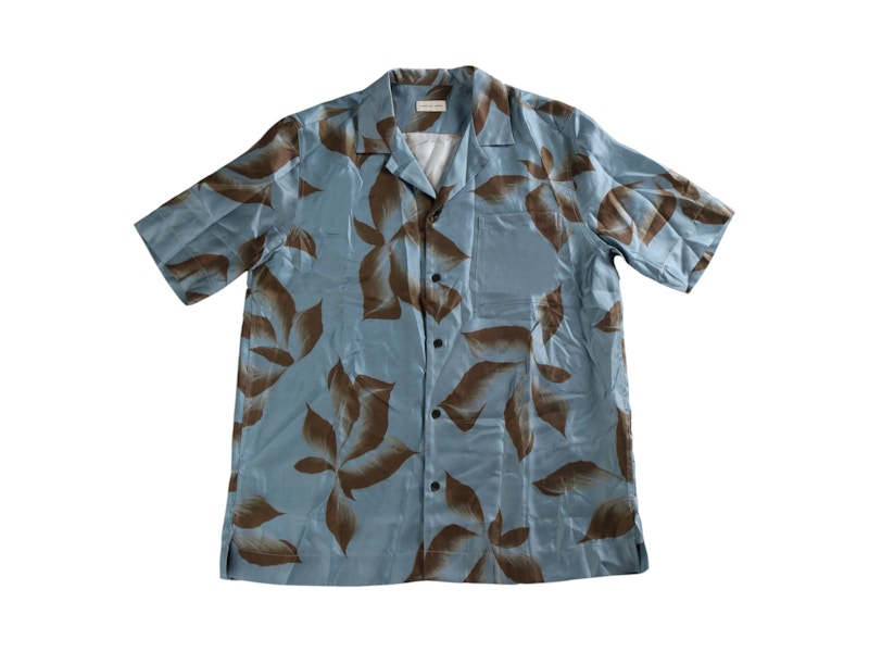 Pre-owned Dries Van Noten Men's  Silk Buttonup Shirt In Blue