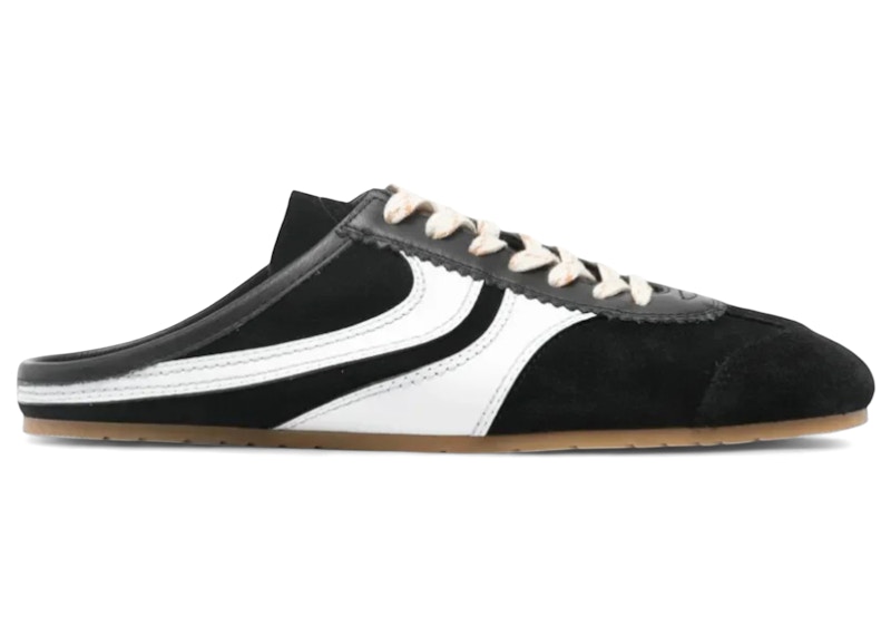 Men's Dries Van Noten Suede Sneaker Mules Sneakers in Black/White