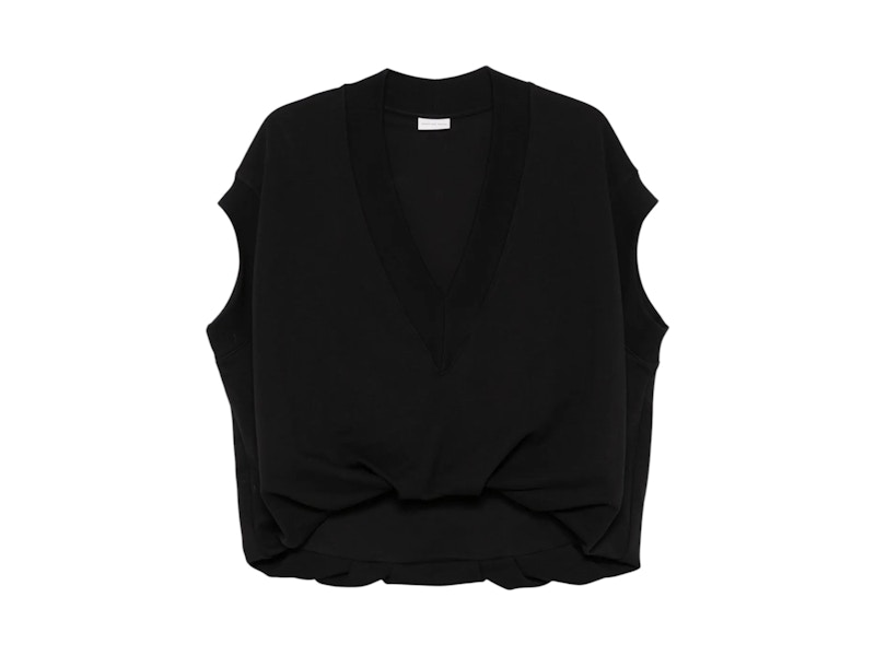 Pre-owned Dries Van Noten Women's  Vneck Sweatshirt In Black