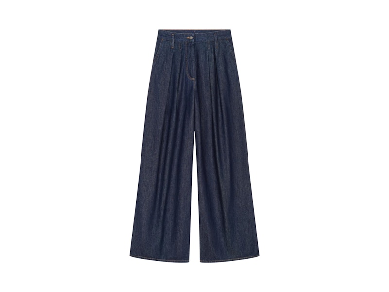 Dries Van Noten Jeanszahnpasta mit weitem Plissee Degrade