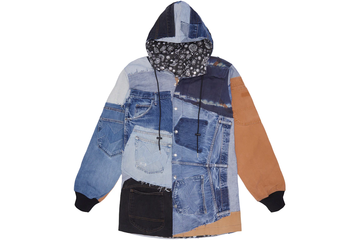 DropX™ Exclusive: HBO Max's The Hype x Justin Upcycled Denim Jacket with Hoodie Blue