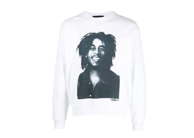 Pre-owned Dsquared2 Men's Bob Marley Cool Fit Sweatshirt In White