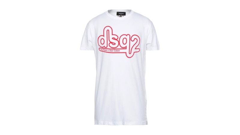 Dsquared2 Cigarette Fit Bubble Dsq2 Logo T-Shirt White Men's
