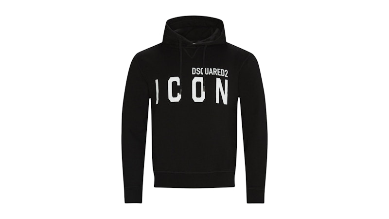 Pre-owned Dsquared2 Men's Cool Fit Large Icon Logo Hoodie In Black