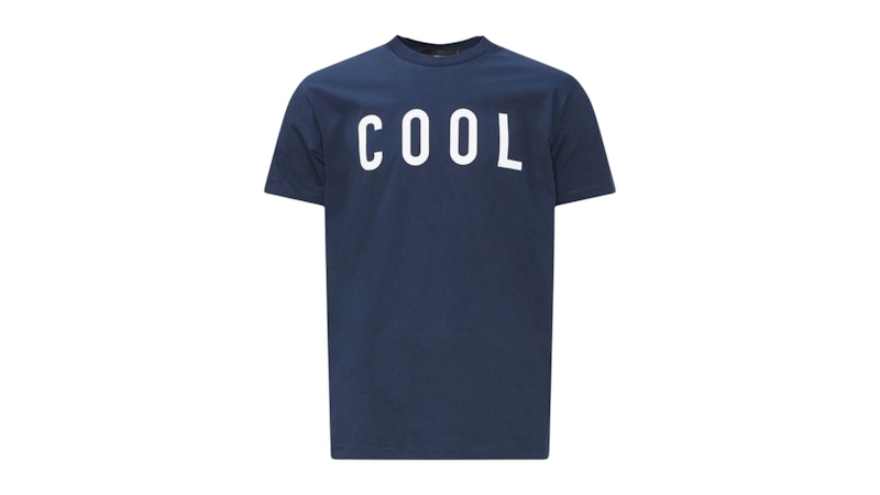 T-shirt blu scuro con logo Dsquared2 Cool Print