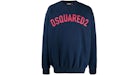 Sweatshirt bleu marine à logo incurvé Dsquared2