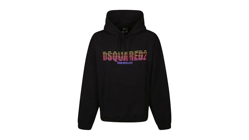 パーカー・フーディ DSQUARED2 Made with Love Hoodie Dsquared2 Made With Love Logo Hoodie Black Men's - FW24 - US